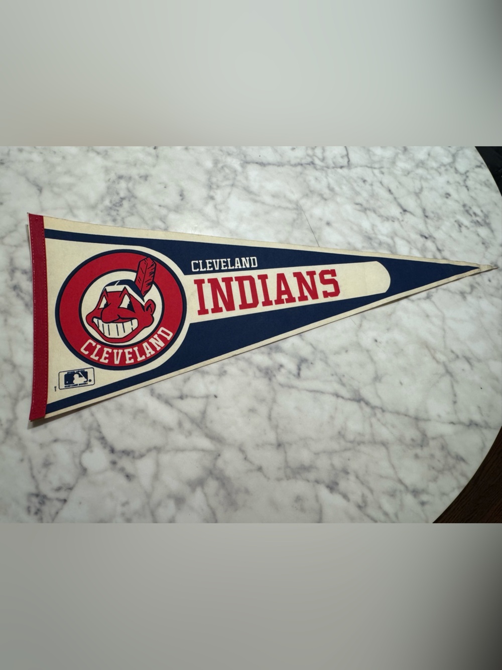 90s Vintage MLB Cleveland Indians Pennant